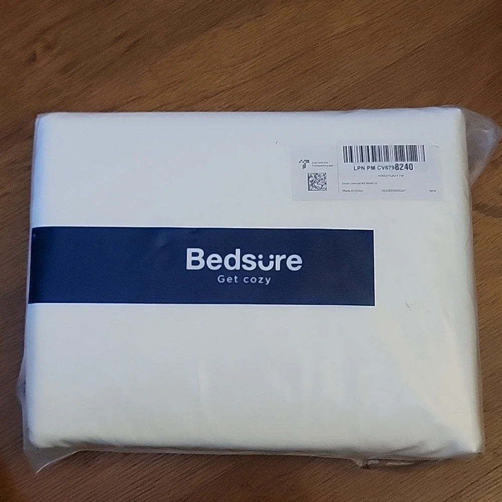 Bedsure bright white 3 piece duvet cover set Queen 90x90